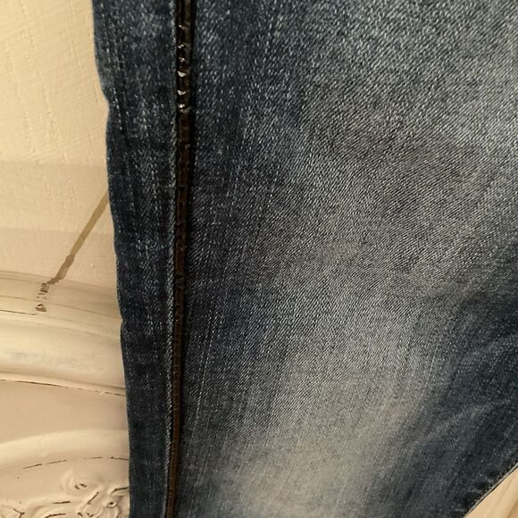 Seven For All Mankind Jeans Women's 26 Blue Denim Med Wash Skinny Raw Hem - Picture 8 of 13